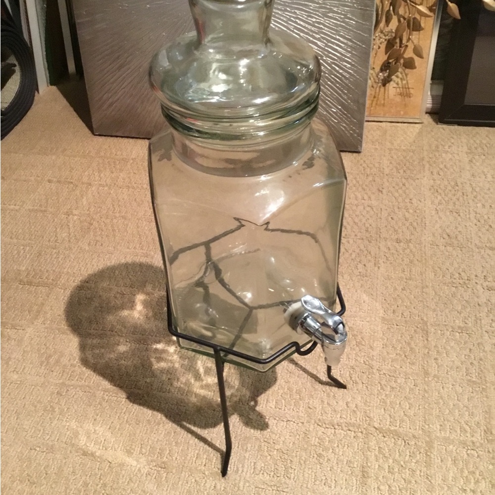Glass Beverage Dispenser with Stand